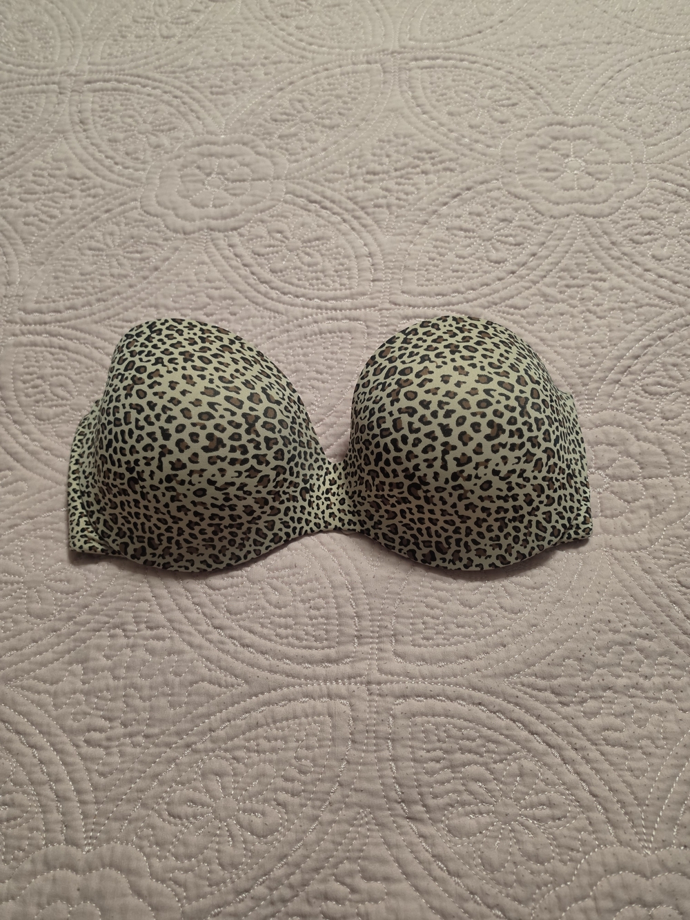 Warner's Strapless Leopard Bandeau Bra - Beige and Black